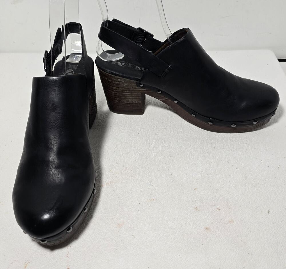 KORKS Teagan Slingback Clogs In Black Size 10 Black buckle strap